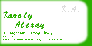 karoly alexay business card